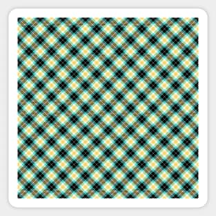 Green and Yellow Plaid Pattern Sticker